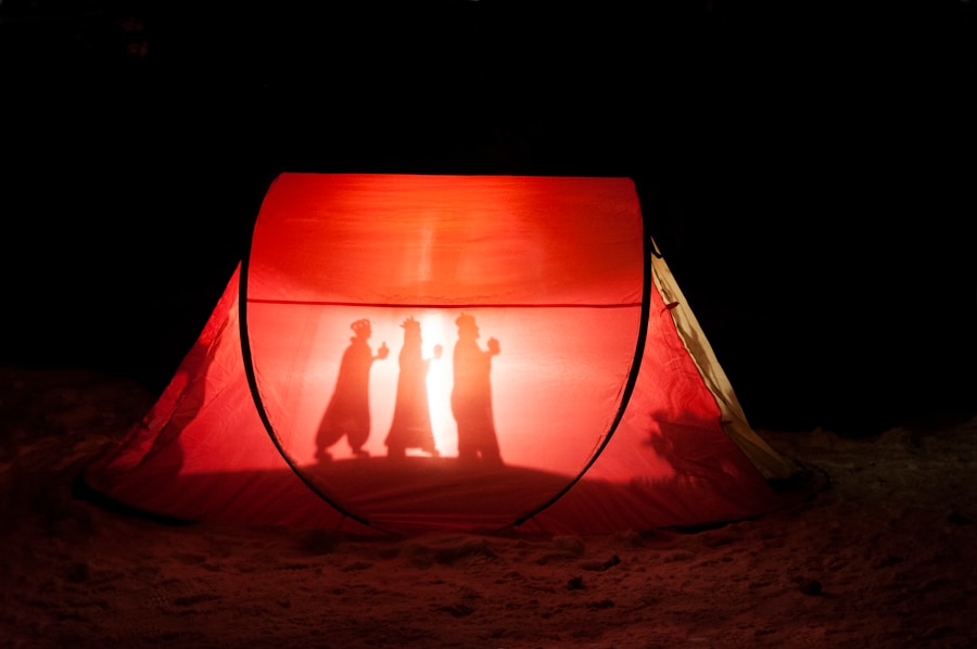 Photo Foldable portable table lamp for camping