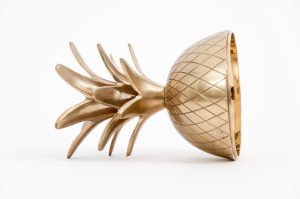Photo Brass spherical table lamp